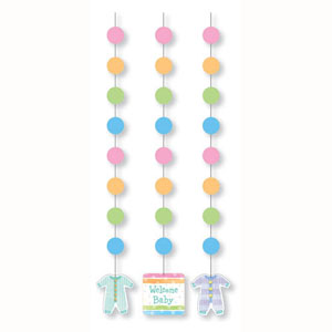 BABY CLOTHES THEME HANGING CUTOUTS PACK OF 3