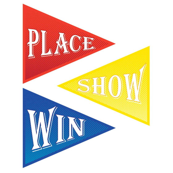 HORSE RACING WIN, PLACE & SHOW CUT OUTS - PACK OF 3