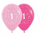 BALLOONS LATEX - 1ST FASHION PINK & HOT PINK PACK OF 6