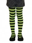 CHILD'S PANTYHOSE - LIME WITH BLACK STRIPES