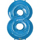 FOIL BALLOON SUPER SHAPE - NUMBER 8 BLUE