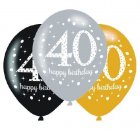 BALLOONS LATEX - 40TH SPARKLING ASSORTMENT - PACK 24