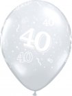 BALLOONS LATEX - 40TH BIRTHDAY DIAMOND CLEAR PACK 25