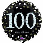 FOIL BALLOON - 100TH BIRTHDAY SPARKLING BLACK