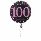 FOIL BALLOON - 100TH BIRTHDAY SPARKLING PINK