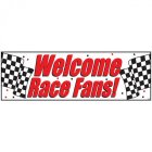 CHECKERED FLAG 'WELCOME RACE FANS!' GIANT BANNER