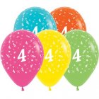 BALLOONS LATEX - 4TH BIRTHDAY TROPICAL ASSORTMENT PACK OF 25