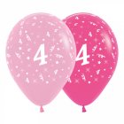 BALLOONS LATEX - 4TH FASHION PINK & HOT PINK PACK OF 6