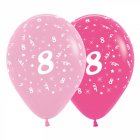 BALLOONS LATEX - 8TH FASHION PINK & HOT PINK PACK OF 6
