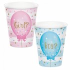 BABY REVEAL BOW OR BOWTIE PAPER CUPS - PACK 8