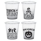 HALLOWEEN CLASSIC SHOT GLASSES IN ASSORTED DESIGNS - PACK OF 4