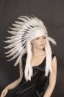 INDIAN LADY HEADDRESS - PURE WHITE