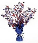 BALLOON WEIGHT - RED, SILVER & BLUE STARS WITH BLUE BASE
