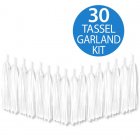 TISSUE PAPER TASSEL GARLAND - WHITE 2M LONG