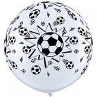 BALLOONS LATEX - SOCCER BALLS 3' ROUND PACK OF 2